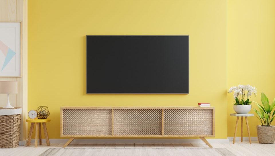 Lovely Space Mounted TV in Living Room Lovely Space Mounted TV in Living Room